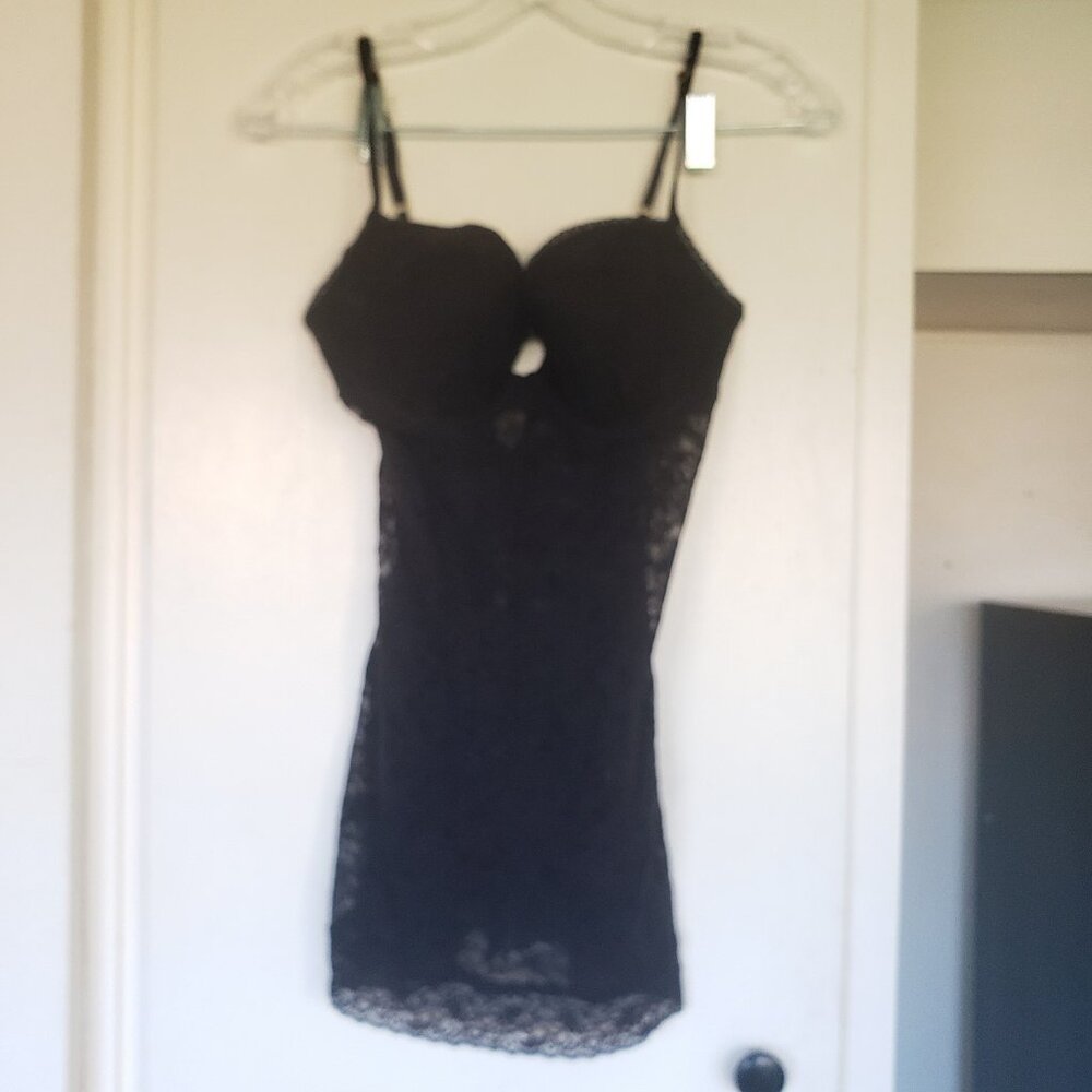Black lace with Bra Slip or Nighty Size Large